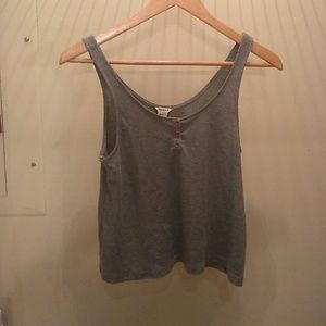 Grey button crop top